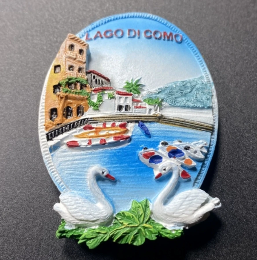 The Italian resort of Lake Como Travelling Souvenirs Fridge Magnets Creative Home Decoration Resin Fridge Magnetic Stickers magnetic fridge magnets magnetic sticker magnetic fridge stickers refrigerator decor