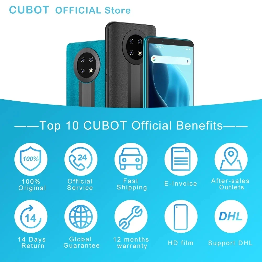 Cubot Note 9 Smartphones Android 11 Dual SIM 5.99 Inch 3GB RAM+32GB ROM Mobile Phone Triple Camera 5900mAh Octa Core Cell Phone