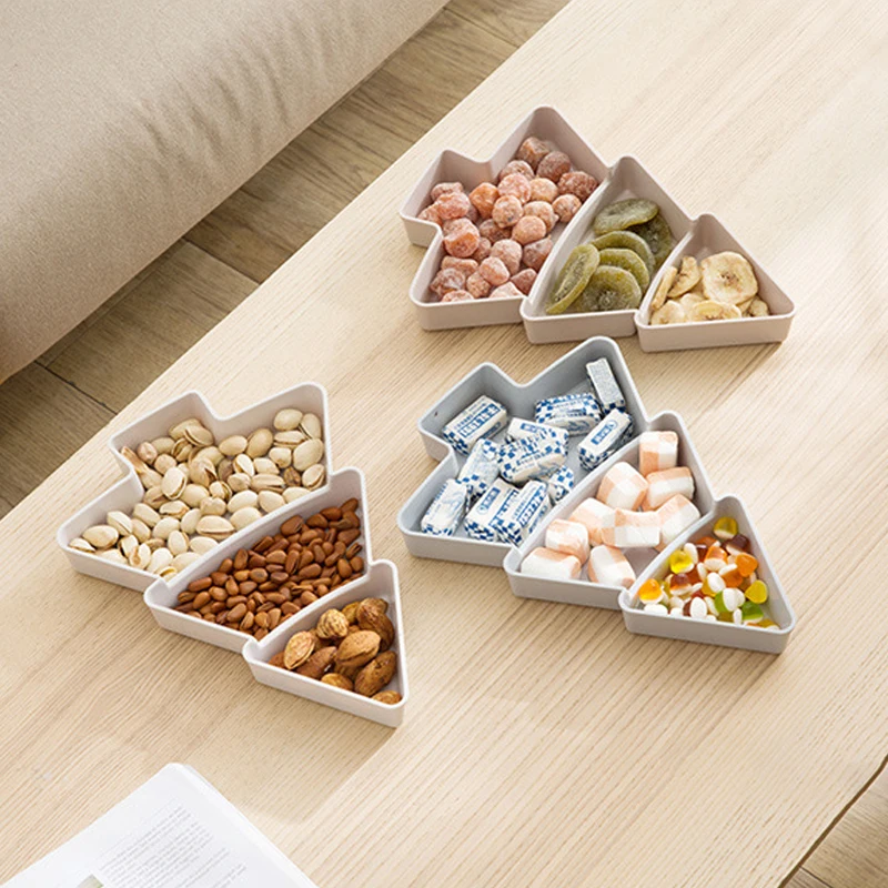 Christmas Tree Shaped Living Room Candy Snacks Nuts Snack Tray Home Kitchen Supplies Breakfast Plate Tray Tableware