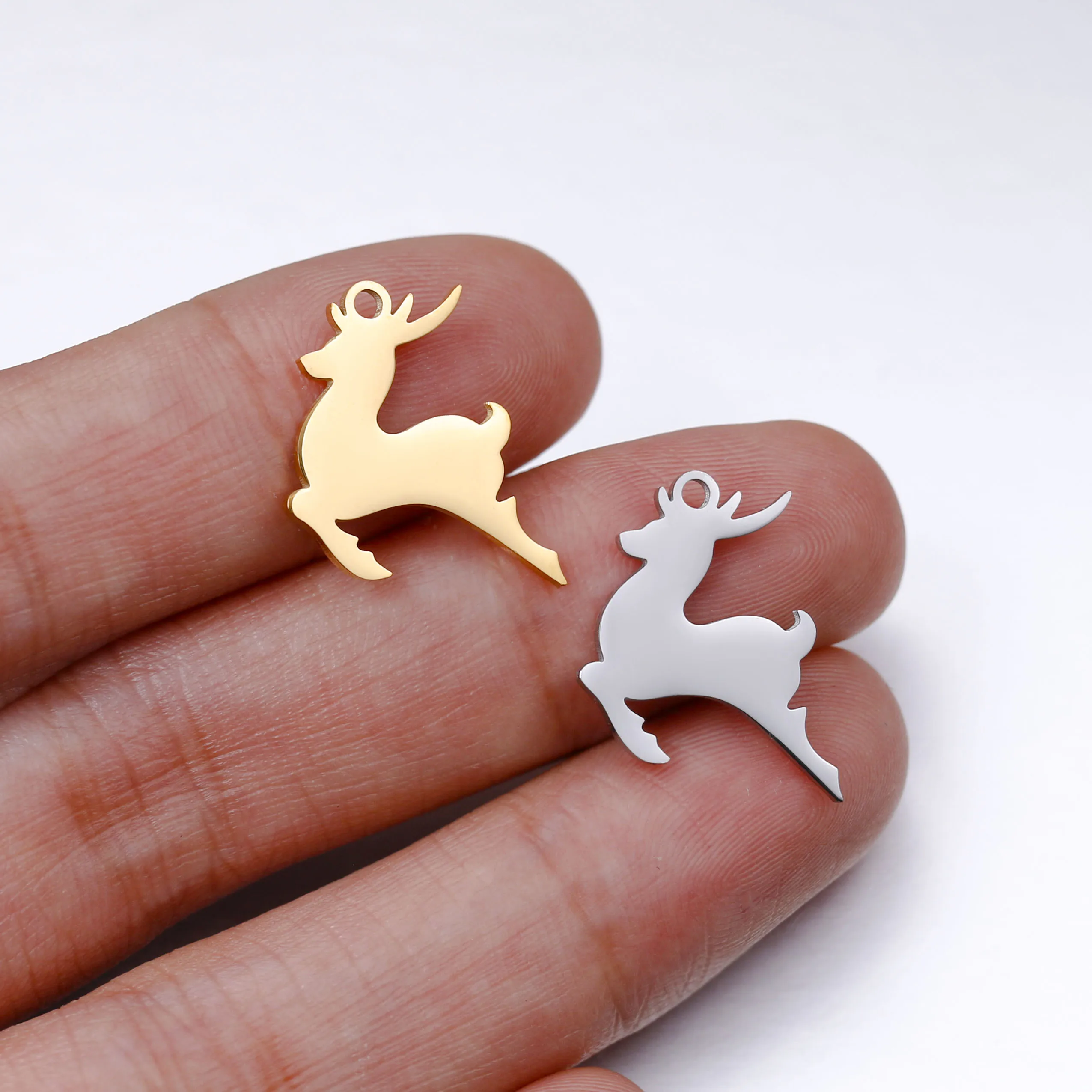 5pc Edelstahl Weihnachtsbaum & Weihnachtsmann & Schneeflocke & Lebkuchenmann Charme Diy Armband Halskette Anhänger Schmuck Zubehör – Detail 11