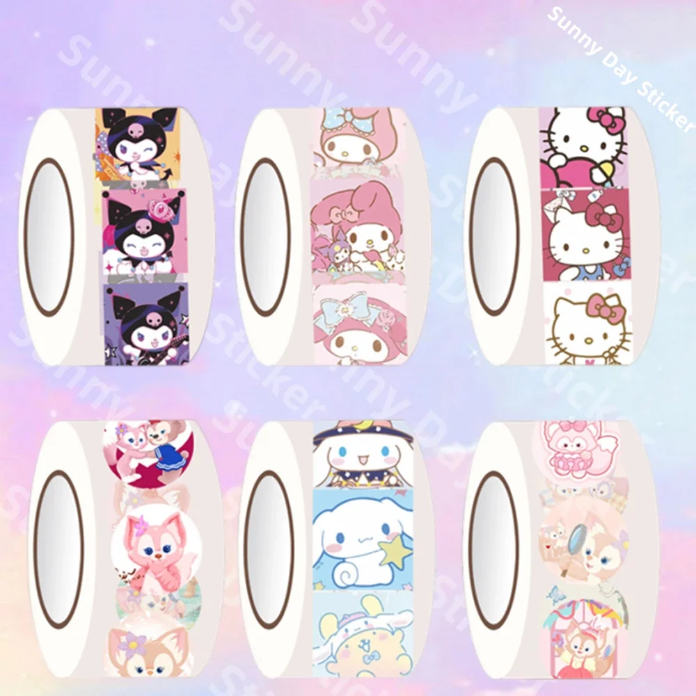 

Sunny Sanrio 200-500 Sheets/roll New Collection Stickers Cute Cartoon Cute Children Reward Stickers Gift Decoration Stickers