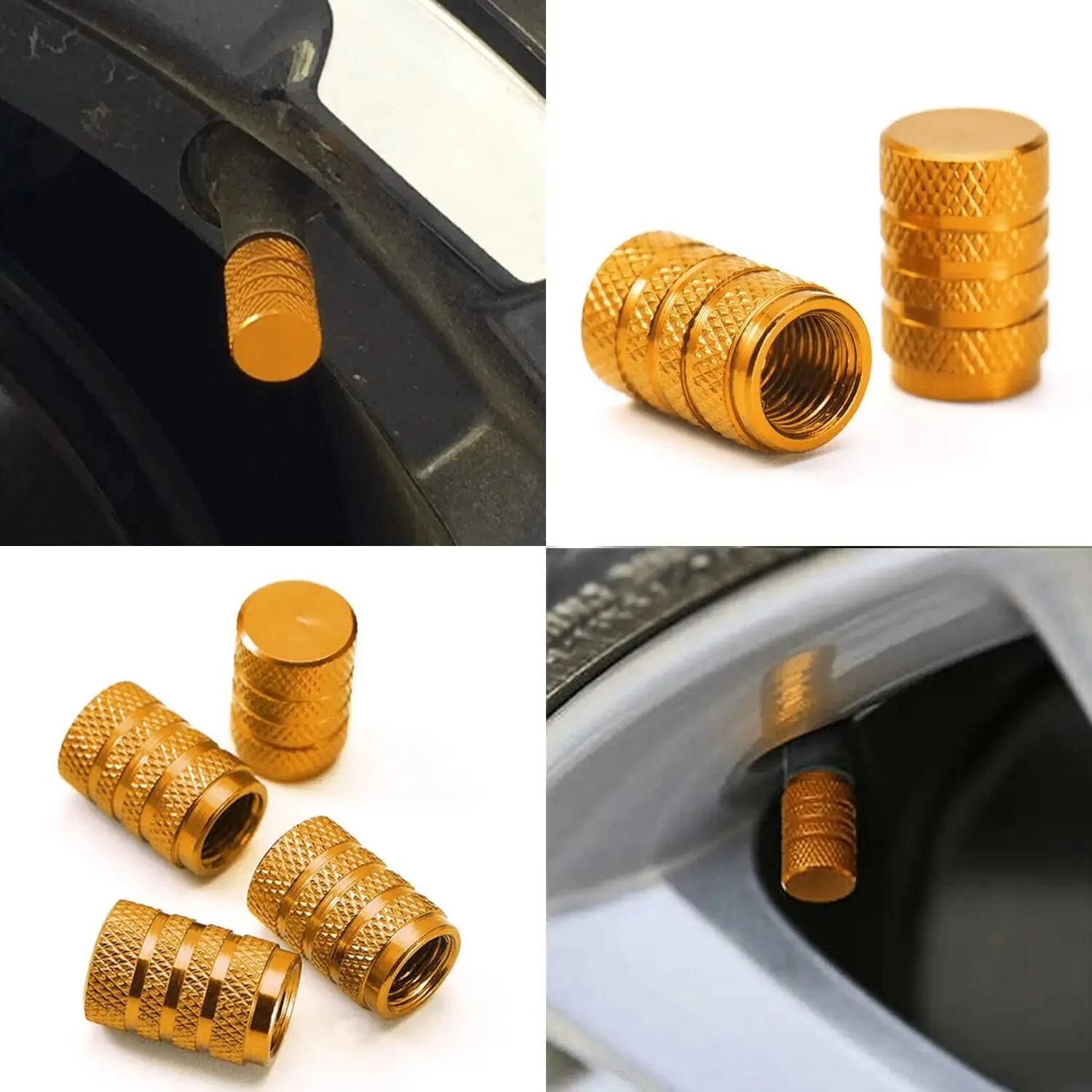 Tire Valve Caps 4pcs Universal Car Wheel Tire Valve Stem Caps Dust Covers Aluminum Tire Wheel Stem Air Valve Cap Car Accessories