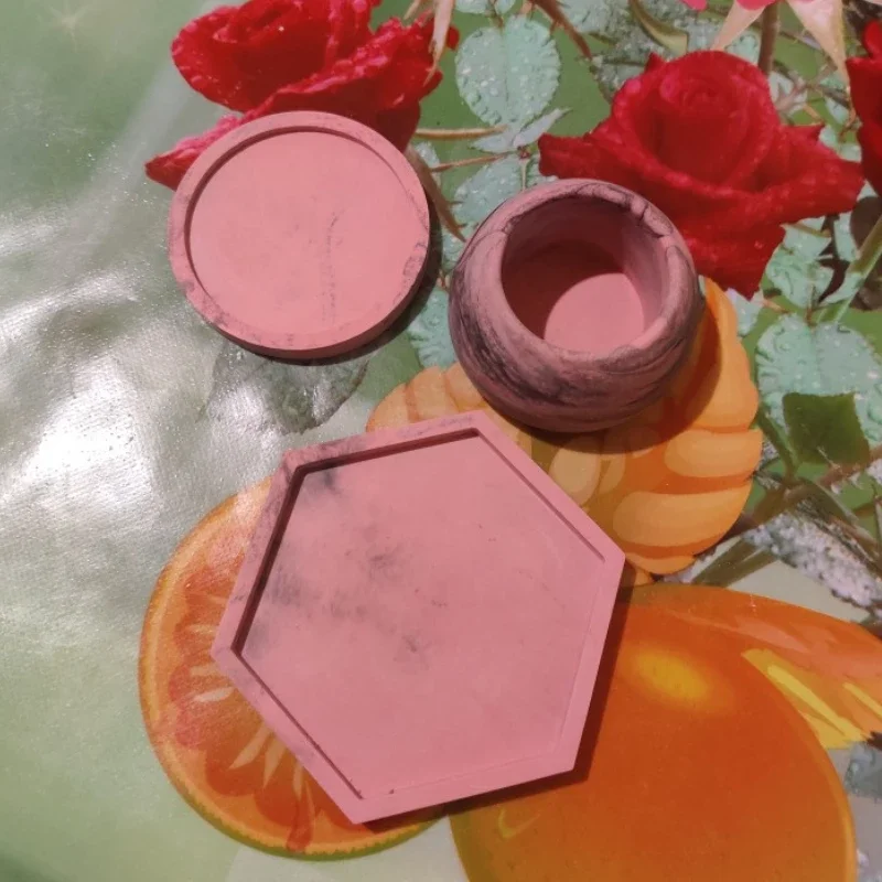 Diy Crystal Epoxy Resin Mold Square Round Hexagon Coaster Silicone Mold Home Decoration Cup Mat Pad DIY Handmade Craft