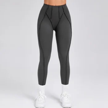 Pantaloni da yoga da donna con cinghie nude Pantaloni da allenamento a prova di squat Leggings a vita alta Pantaloni fitness Legging da indossare attivo femminile