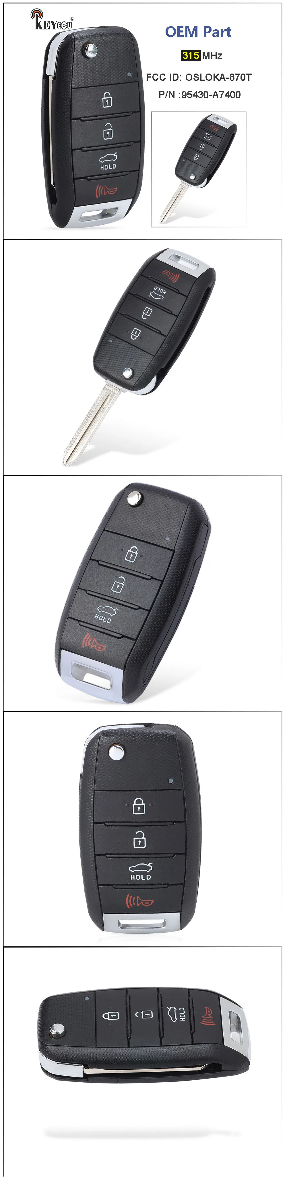 Keyforkess 315MHz FCC ID: OSLOKA-870T P/N: muslimah parti OEM telecomando chiave auto telecomando per Kia Forte Koup 2014 2015 2016 - Seb9bdb47b9f149229fb0b19604c6b4e4h