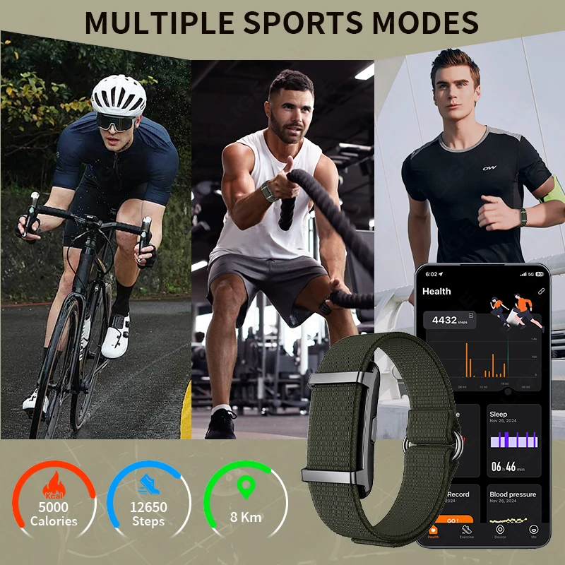 LIGE New Fitness Tracker Bracelet Thermometer Heart Rate Health Monitoring Call Reminder Smart Watch Sports Band For Men Women