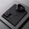 Men's Casual and Fashionable Long Sleeved Solid Color Shirt Non Ironing and Wrinkle Resistant Business Top 5