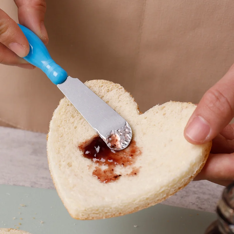 6PCs multi-purpose stainless steel mini butter spreader knife with plastic handle, bread sandwich cream cheese condiment knife