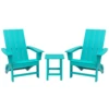 Portable Chairs Table Set of 3, Folding Adirondack Chair Table for All Weathers, Outdoor Fire Pit Chairs for Patio Poolside 2