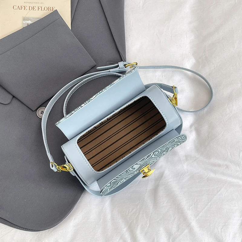Vintage-Prägung-Umhängetasche für Damen, vielseitige Retro-Umhängetasche, quadratische Taschen, 2025, neue Handtaschen aus Leder mit großer Kapazität – Detail 32