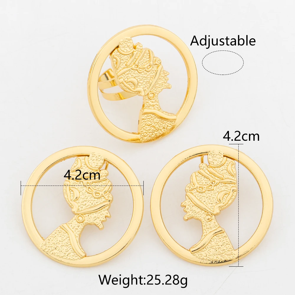 Exquisite Trendy Women Earring Rings 18K Gold Plated Jewelry Set Luxury Fashion Female Party Bridal Wedding Anniversary Gifts - 6