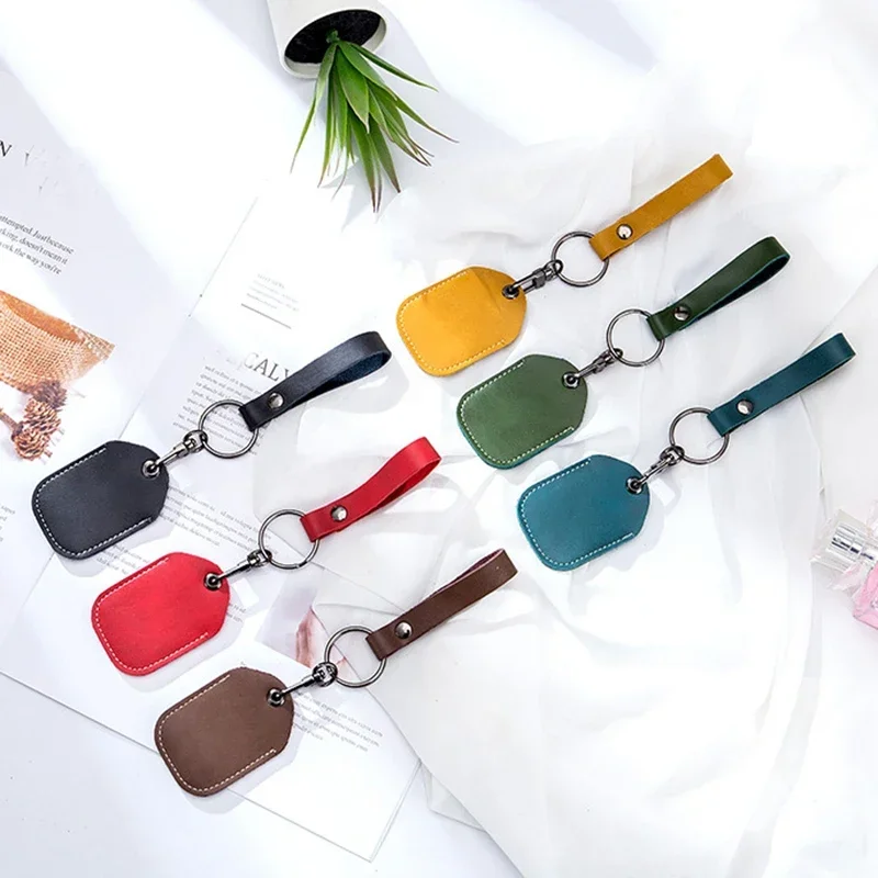 Id card case id card holder card holder ID Card Case Keychain Access Card Bag Key Tag Ring Cow Leather Holder Keychain Key Ring Door Lock Access Tags