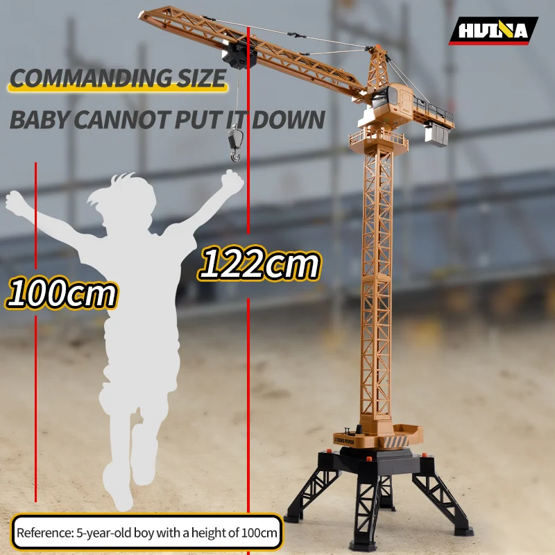 Huina 1585 Alloy Lifting Tower Crane Truck KIT 2.4G Engineering Truck Remote Control Car Battery Outdoor Toys For Boys 4