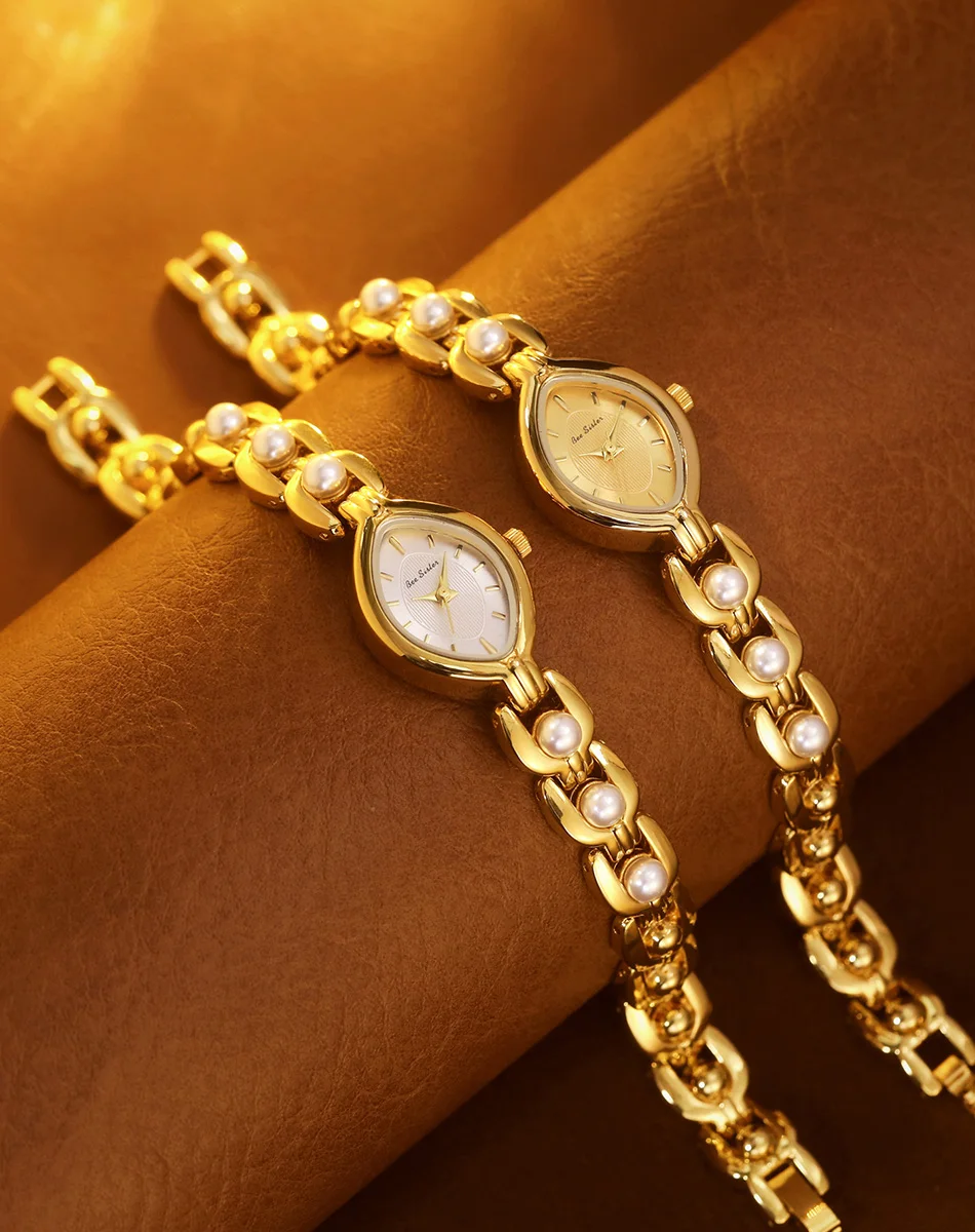 Elegante Luxusuhren für Damen, modisches Armband, ovale Quarz-Damen-Kleideruhr, 2025, neue weibliche Golduhr, Geschenke – Detail 17