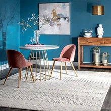 Tapis moderne gris blanc cassé pour salon et chambre à coucher, style marocain, 6 '7 "X 9