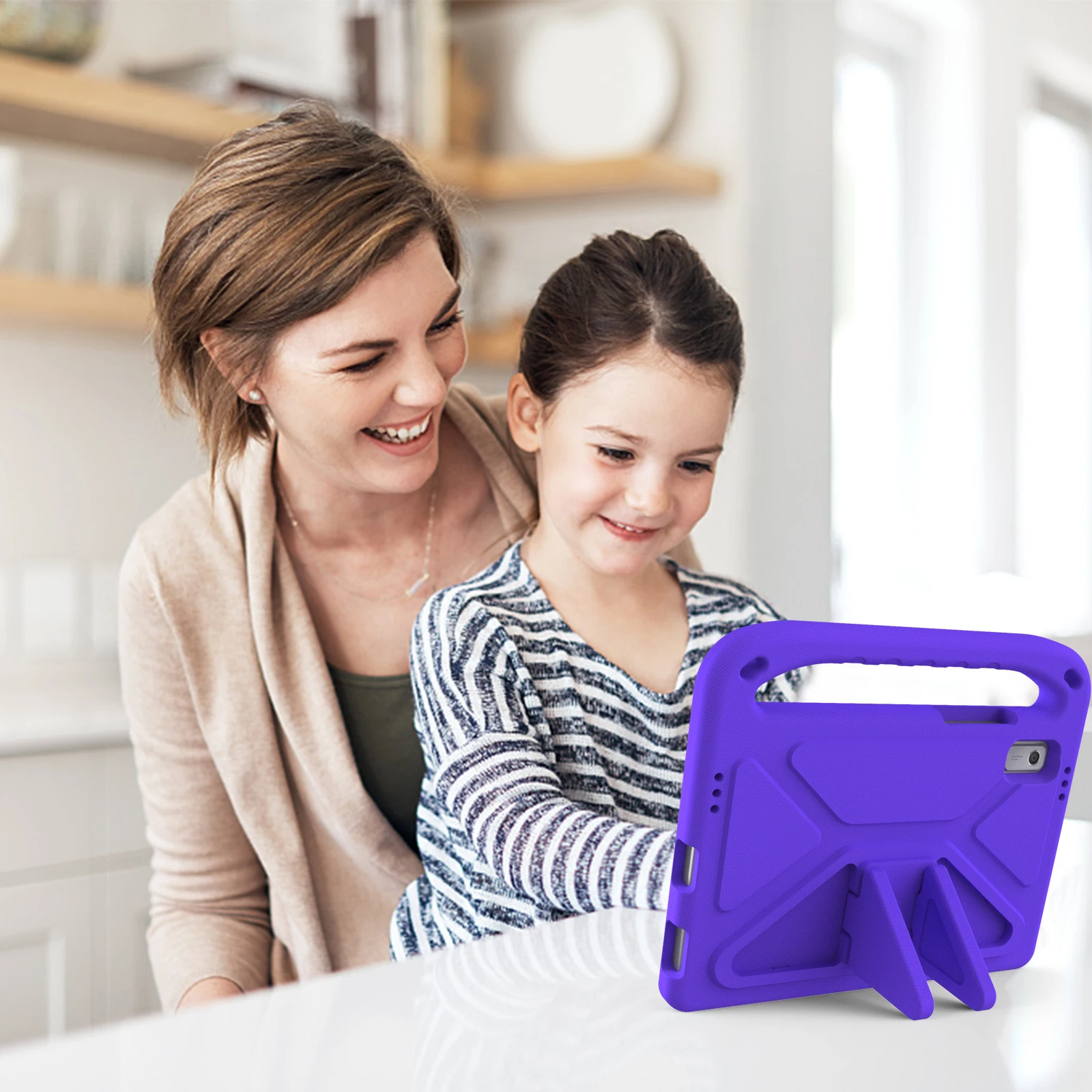 Durable Shockproof Stand Cover with Handle for 9-Inch Tablets - Kids Safe Friendly, Soft EVA Case