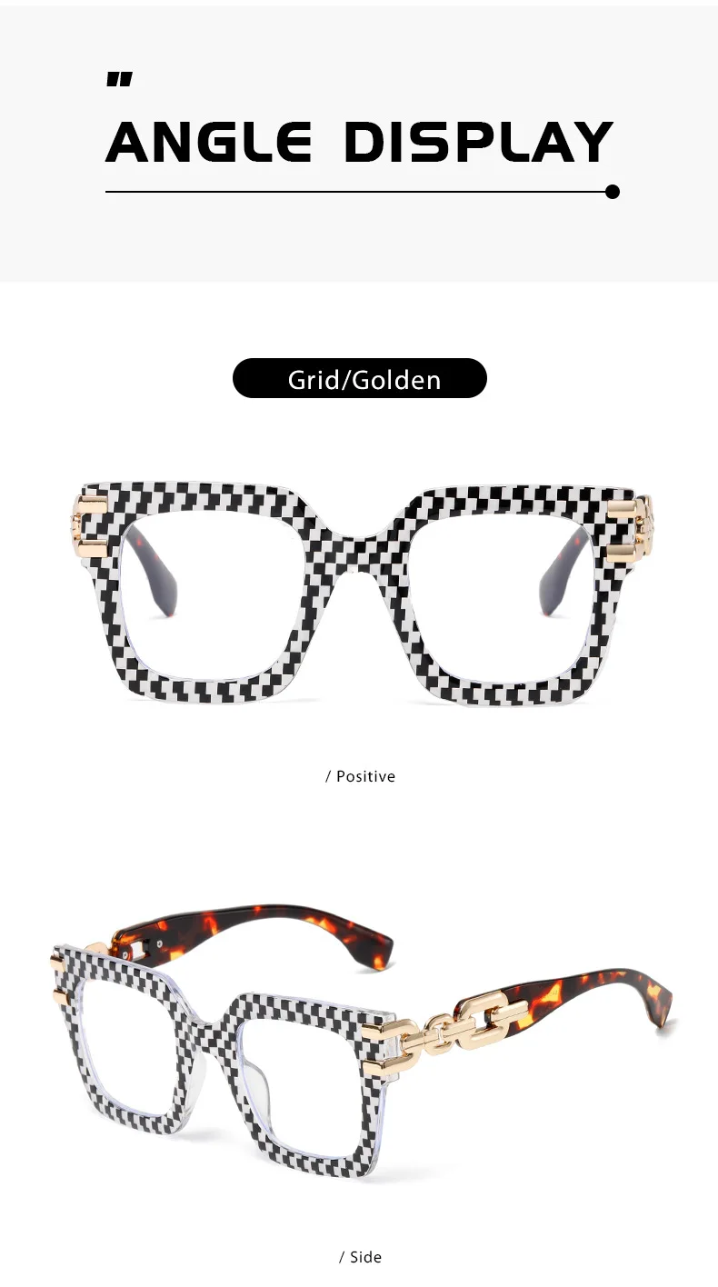 Modische Damen-Brillengestelle für Sehstärke Übergroße Lesebrille Anti-Blaulicht-Brille Maßgefertigte Korrektionsbrille 306660 – Detail 7