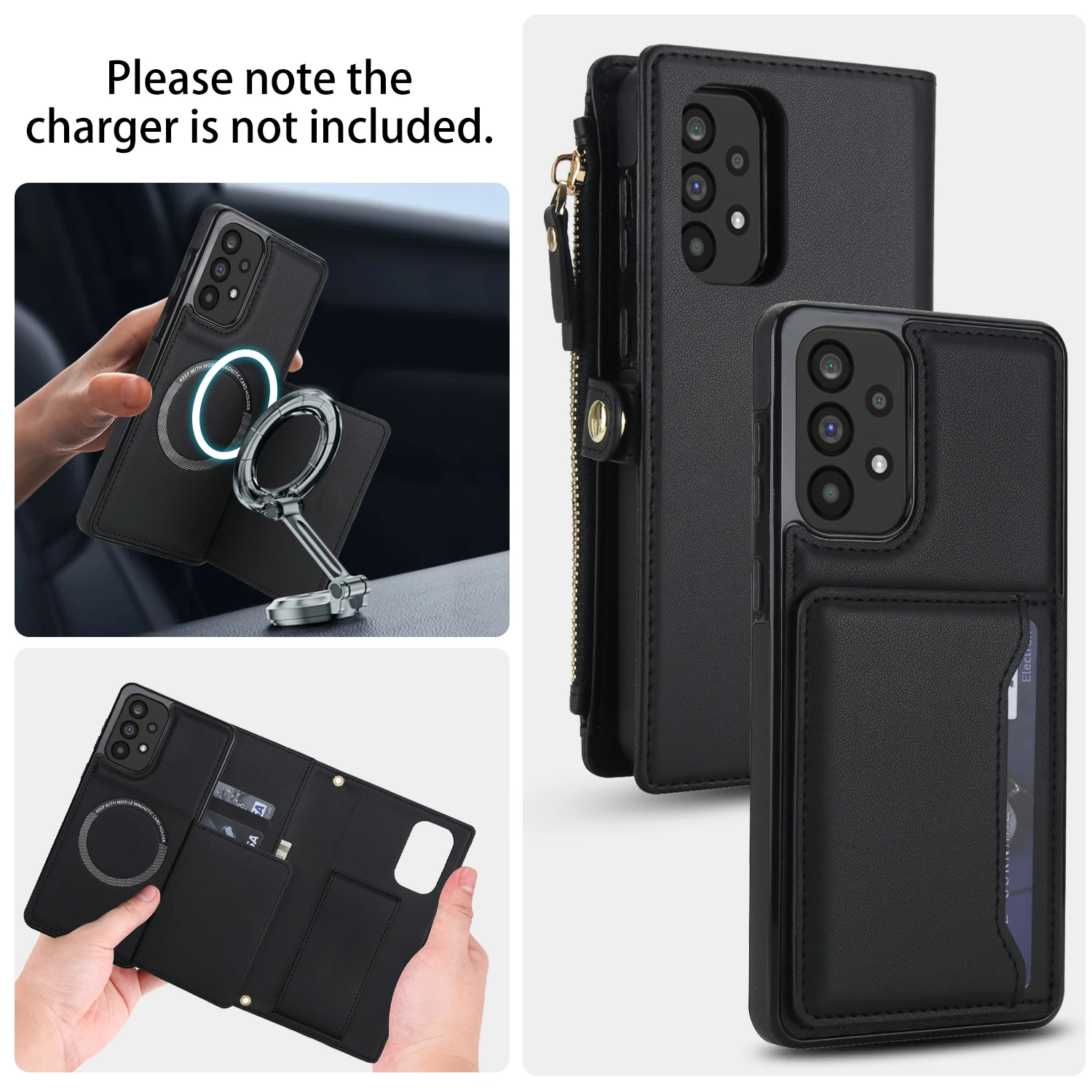 Magnetic Wallet Crossbody Phone Case with Long Lanyard