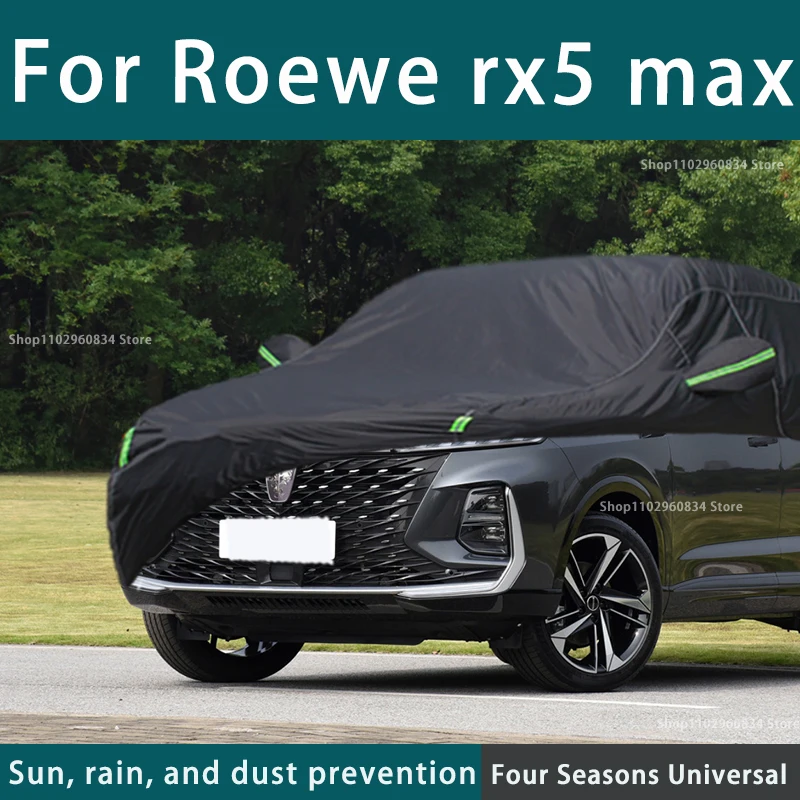 For Roewe RX5 Max 210T Full Car Covers Outdoor Uv Sun Protection Dust Rain Snow Protective Car Cover Auto Black Cover