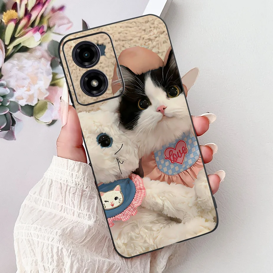 Cute Cat Fashion Painted Soft Silicone Phone Case Cover - Stylish Protective s Bag