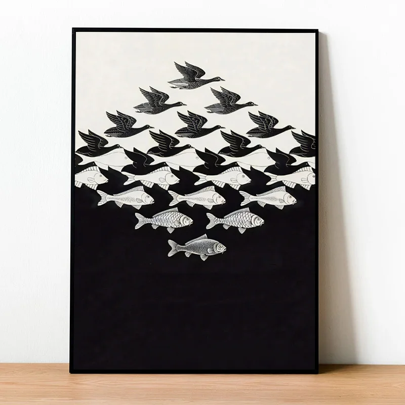 M.C. Escher Sky & Water 1938 Movie Poster E Print Wall Canvas Painting Art Picture For Living Room Bedroom Modern Home Decor