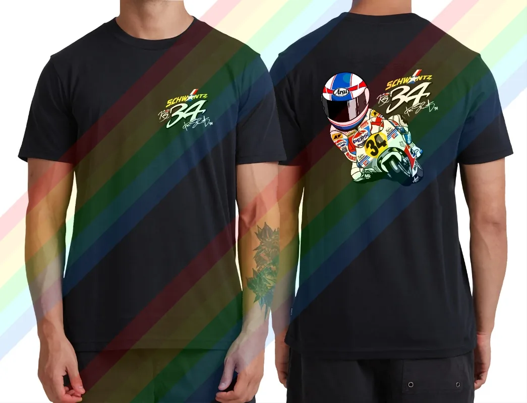 

[TEW] Amazing Summer Men's Printed Kevin Schwantz T-Shirt Cotton Unique Casual Adventure Sports GP Women's Short Sleeve