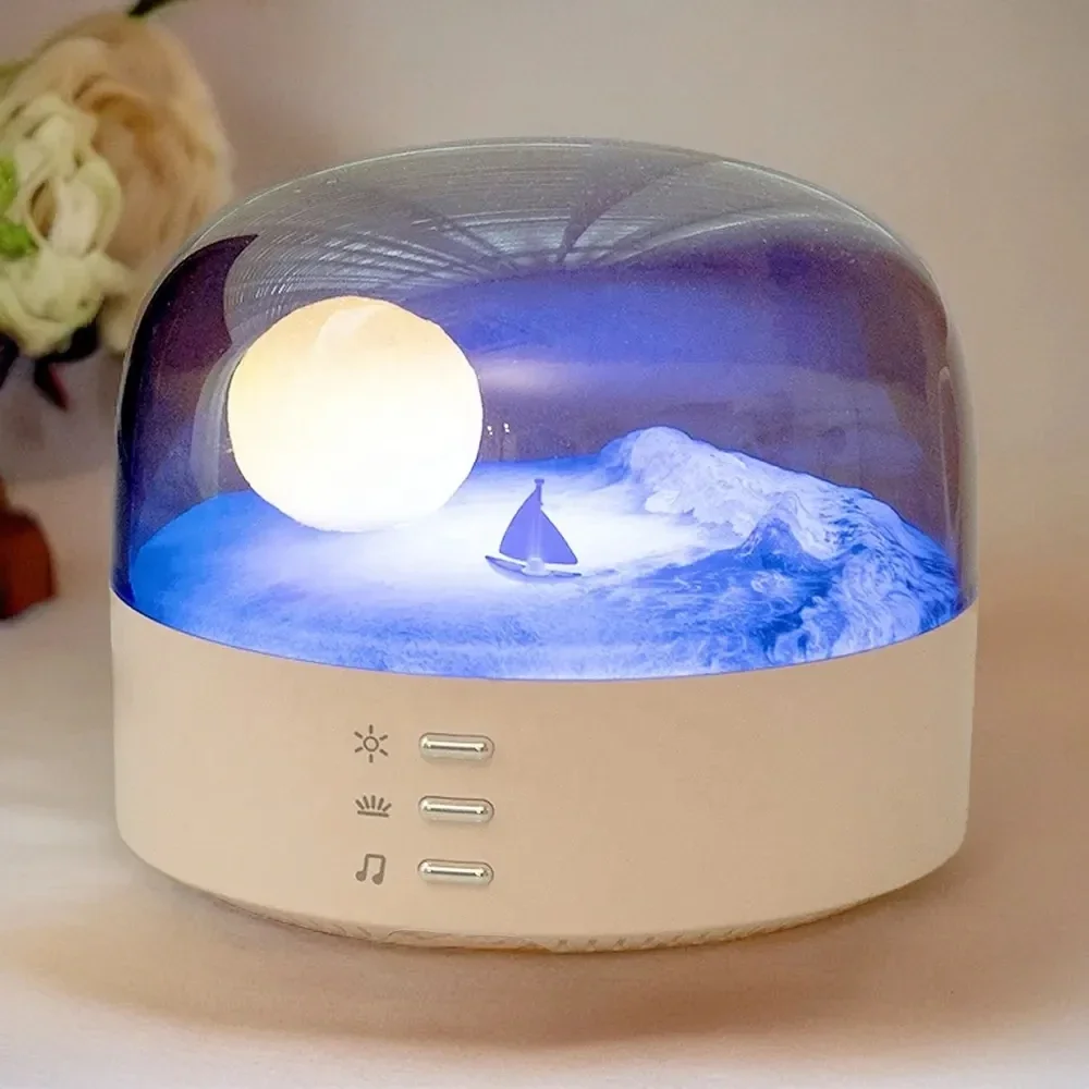

C38 New Moon Wireless Cartoon Bedside Decoration Stereo Caixa de som Bluetooth Speaker Atmosphere LED Night Light Bedroom