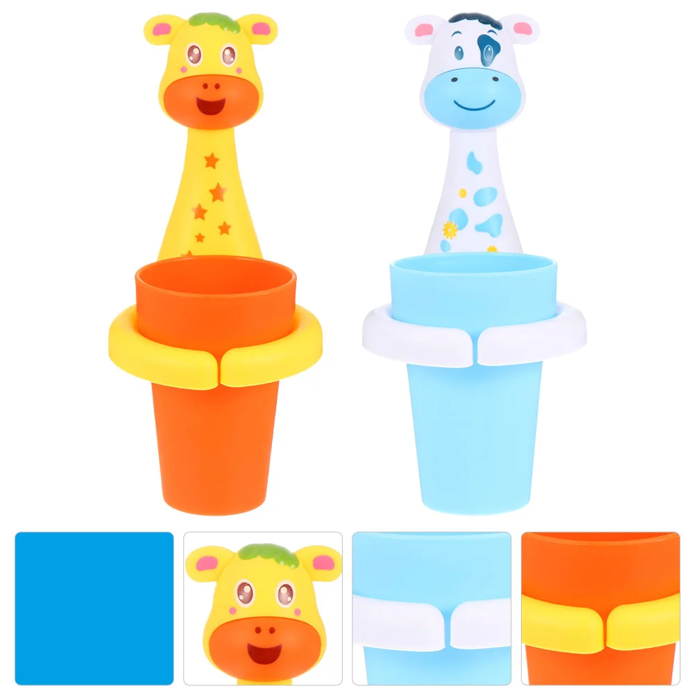 

Kid Toothpaste Wall Mounted Dental Cup Holder Toothbrushes for Children Mouthwash Rack