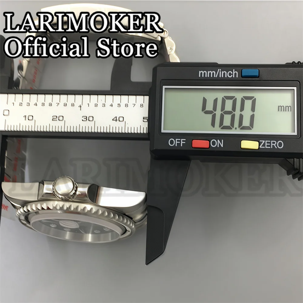 LARIMOKER NH35 PT5000 MINGZHU Miyota8215 Uhrwerk 40mm Herren Mechanische Uhr Schwarzes Zifferblatt Grün Leuchtende Edelstahlgehäuse Uhr – Detail 8
