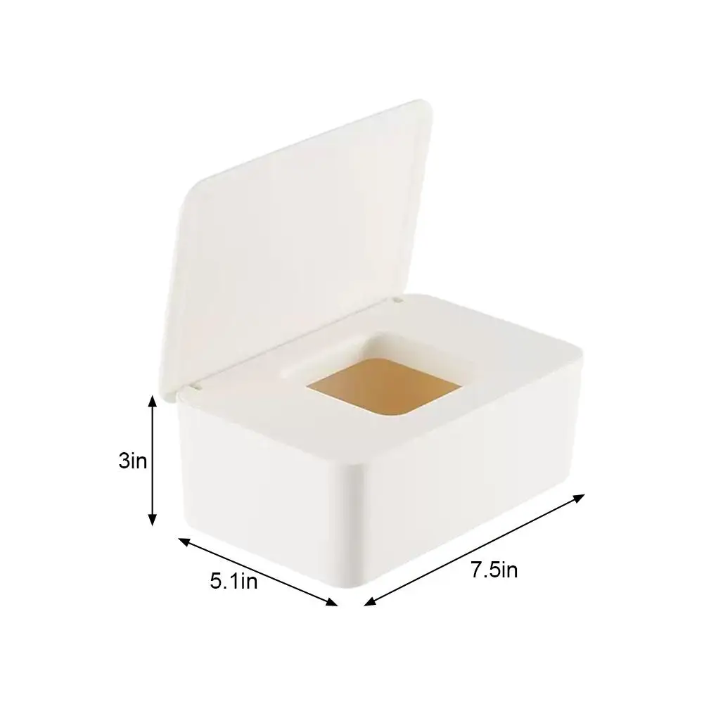 Neue Nass Tissue Box Staubdicht Tücher Spender Tragbare Tissue Box Lagerung Box Mit Deckel Für Auto Home Office Desktop-Organizer F3z0 – Detail 1