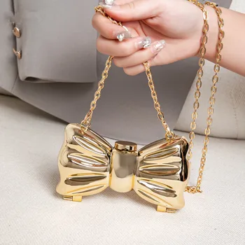 Golden Evening Bag Purses and Handbags Luxury Designer shoulder bags funny shape Party Wedding Round Acrylic Shiny Clutch purse 1