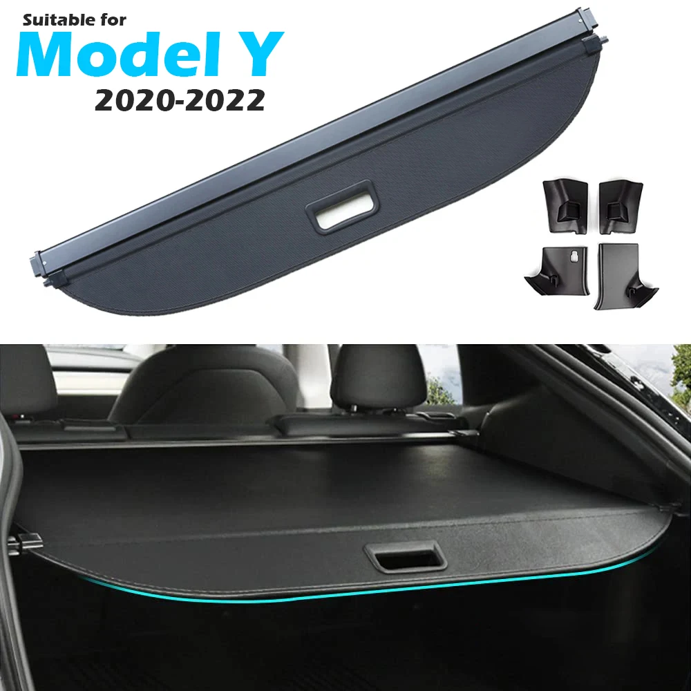 

BEVO Rear Trunk Cover for Tesla Model Y Security Cover Retractable Partition Privacy Shield Accessories Cargo Curtain 2020 21 22