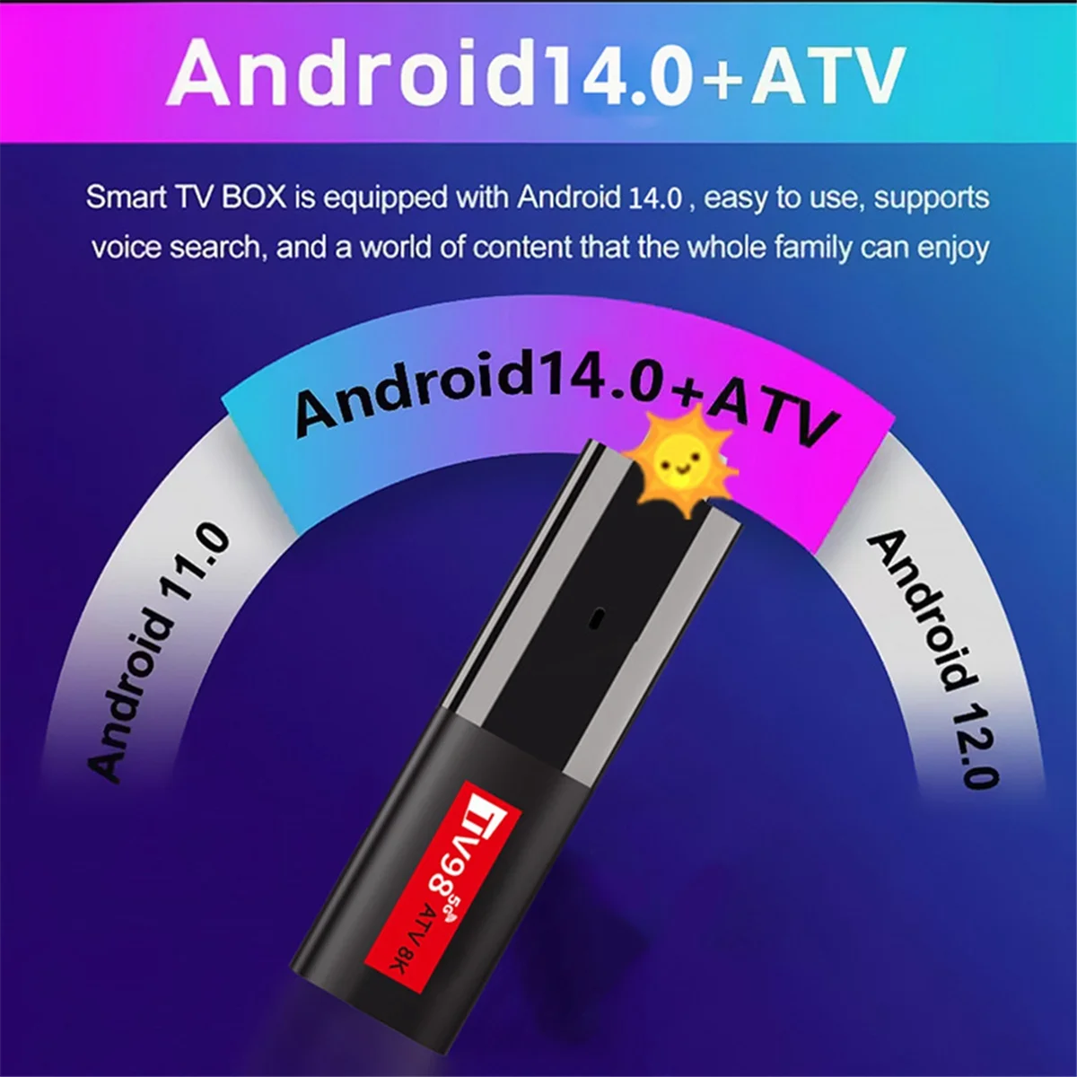 ABNP Android14 ATV Smart Allwinner H618 Support 8K Video 2.4/5G Wifi6 Voice Remote Mini TV Box Portable Player