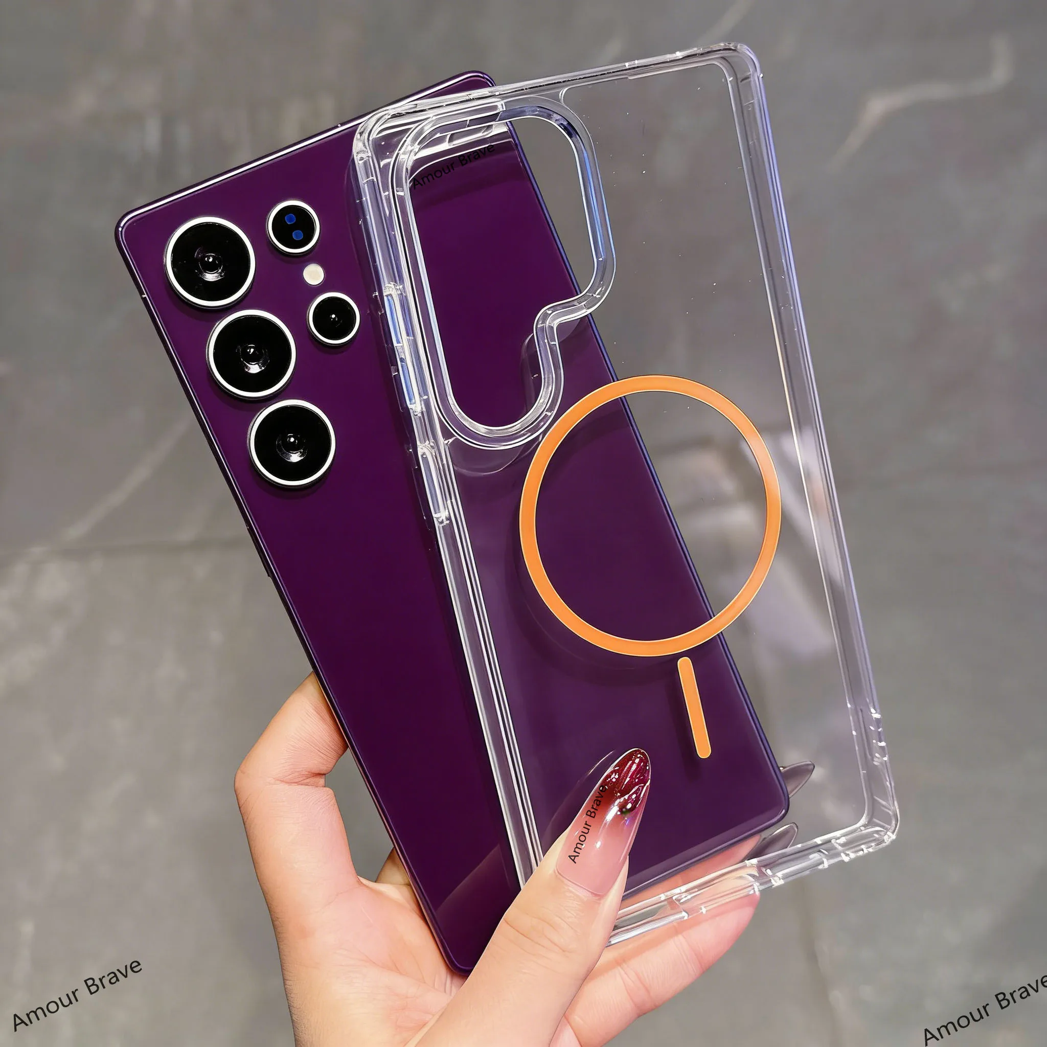 Ultra-Thin HD Clear Magnetic Phone Case with Wireless Charging Compatibility - Acrylic Hard MagSafe Cover