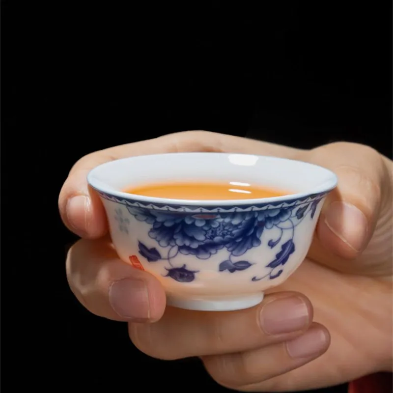 Chinese Kungfu Teaware, Teacups Set, Household Ceramic Small Tea Cup, Tea Bowl, Delicate Porcelain, Wine Cup, Household