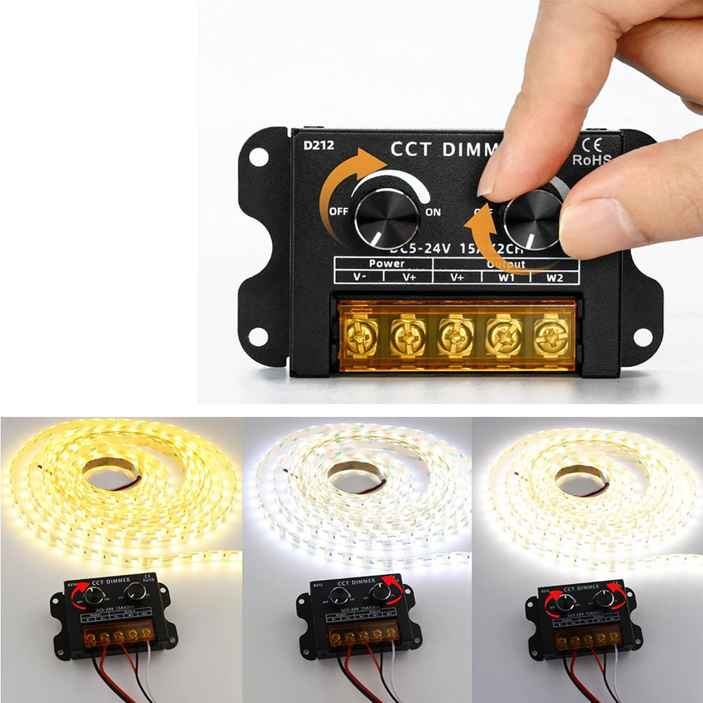 DC5V-24V 30A PWM LED Dual Color Temperature Dimmer Switch for CCT & Single color led Strip,led dimmer switch
