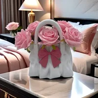 Modern Handbag Resin Vases Interior Desktop Dried Flowers Vase Aesthetic Art Flower Container Luxury Living Room Decorations 1