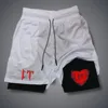 2024 New Hot Selling Shorts Men's Fun Printed Gym Fitness Shorts Summer Double-layer Quick-drying Jogging Sportswear M-3xl 4
