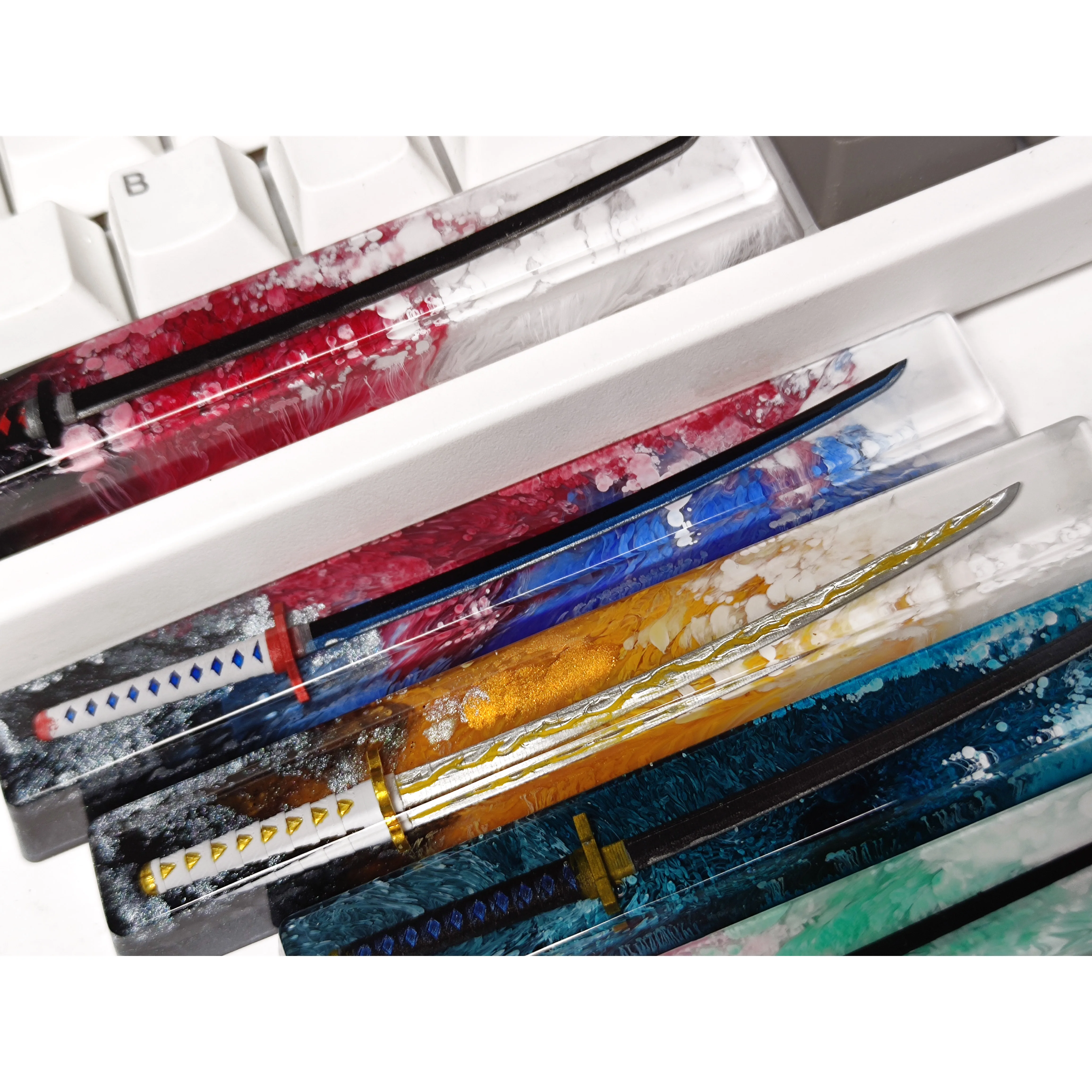 Anime Japonês Demon Slayer Artesanal Resina Keycaps 6.25u Barra de Espaço Custom mx Switch Key Caps para Teclado Mecânico Teclado Backlit Gk64 61 - Imagem 5
