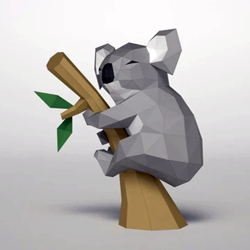 3D PaperCraft Koala Model Folding Paper Work Party DIY Craft Home Desk Floor Decor Room Wall Decoration Hand Made Toys