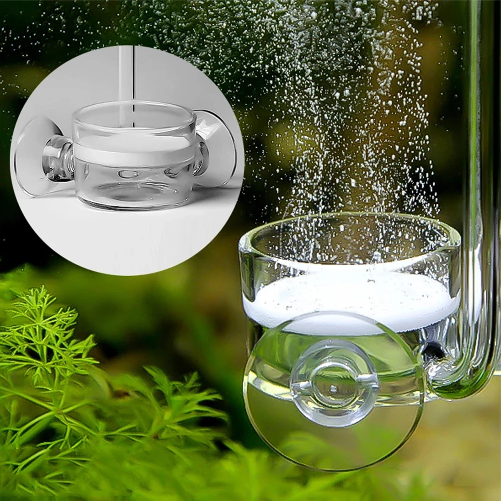 Glass CO2 Diffuser With Integrated Bubble Counter Fish Tank Carbon Dioxide Reactor for Aquarium Plant