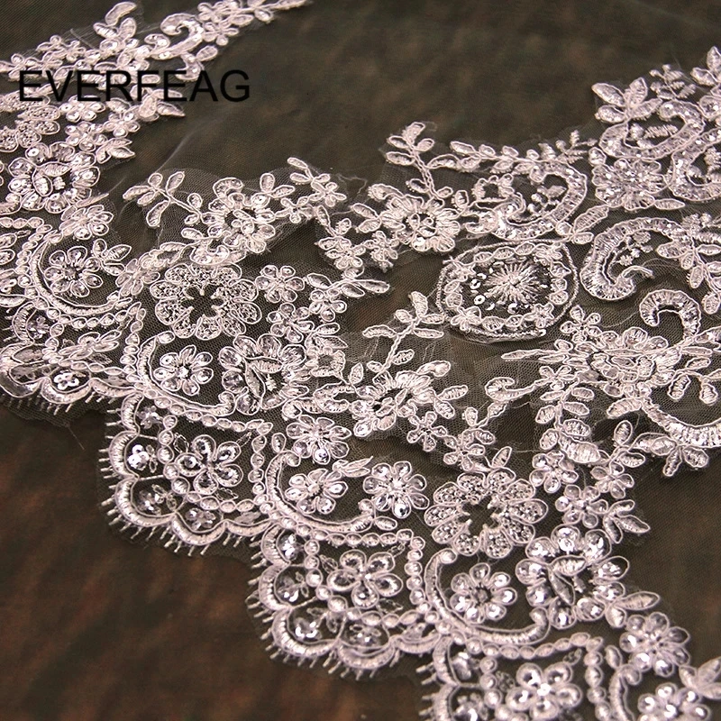 3M 4M 5M New White Ivory Cathedral Wedding Veils Long Lace Edge Bridal Veil with Comb Wedding Accessories Veu de Noiva Bride