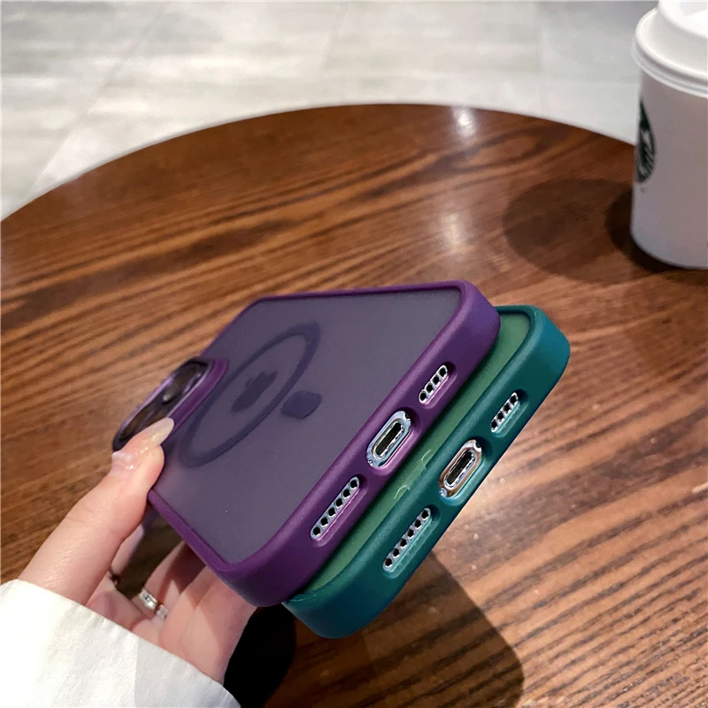 Luxury MagSafe Magnetic Matte Phone Case with Lens Protection