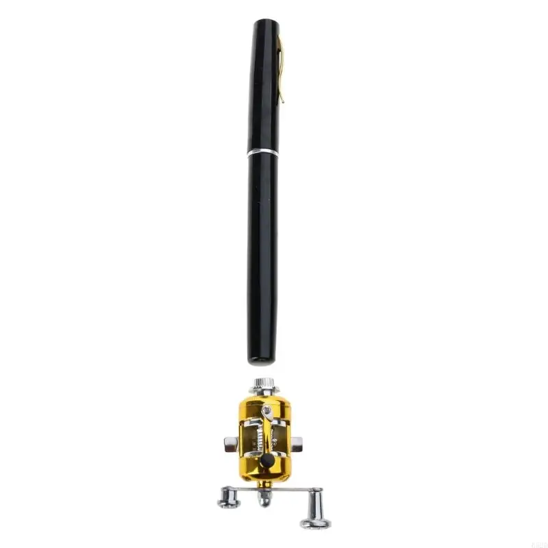 652D Mini Telescopic Portable Pocket Fish Pen Aluminum Alloy Fishing Rod Pole + Reel