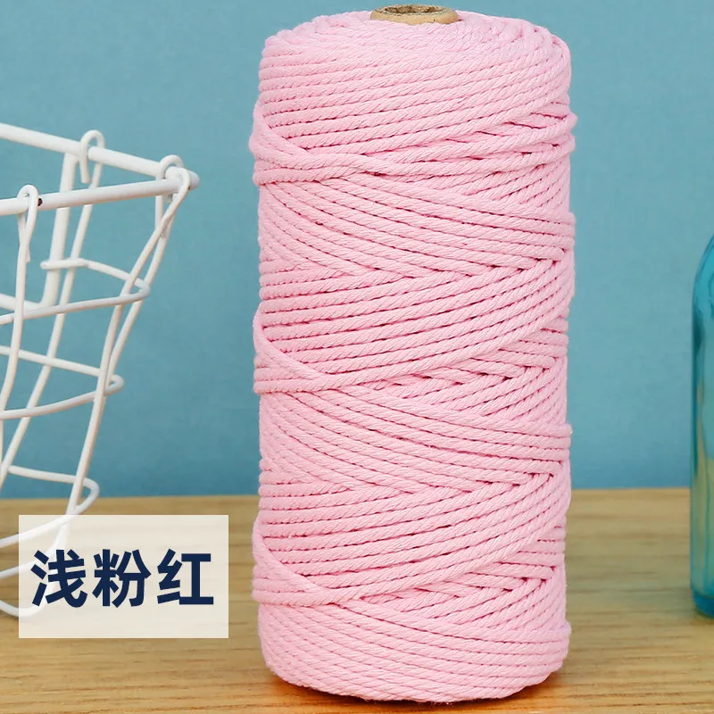 3mm 100m 컬러 코튼 스레드 공예 로프 대마 로프 DIY 홈 텍스타일 선물 포장 웨딩 장식 로프 바인딩 로프