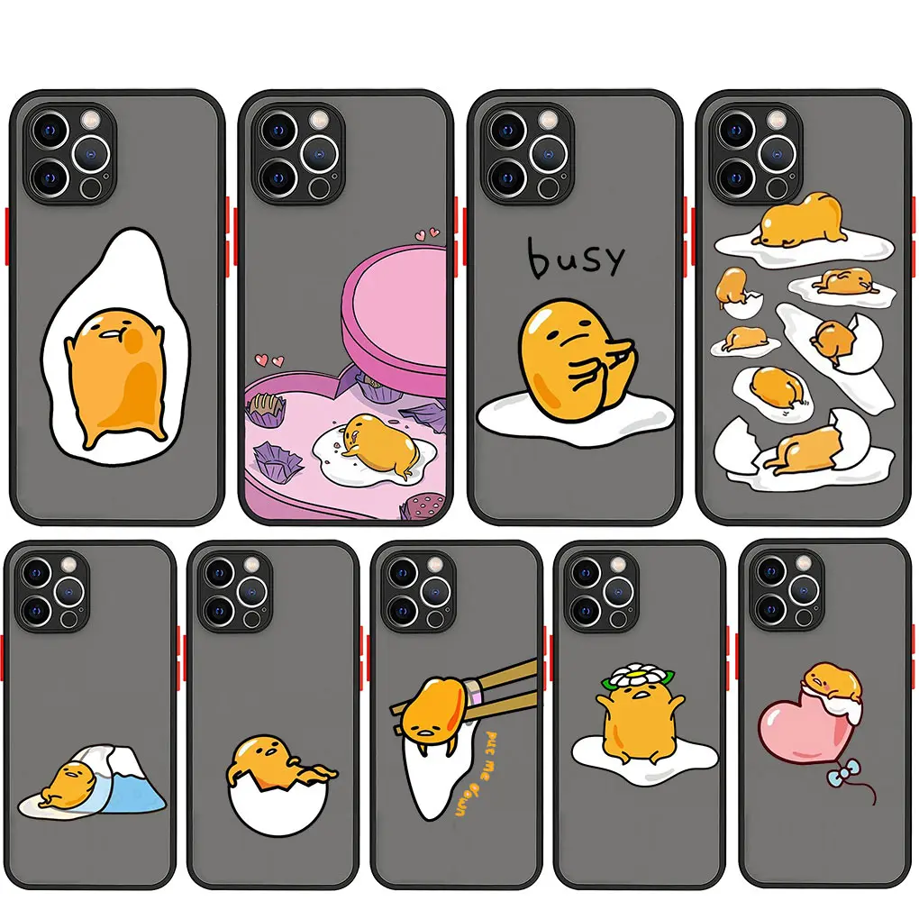 Giallo Gudetama Eggs Lovely Shell Cover Custodia Per Telefono Per Iphone 14 13 12 Mini 11 Pro X Xr Xs Max 7 8 Plus + Se Custodia Morbida