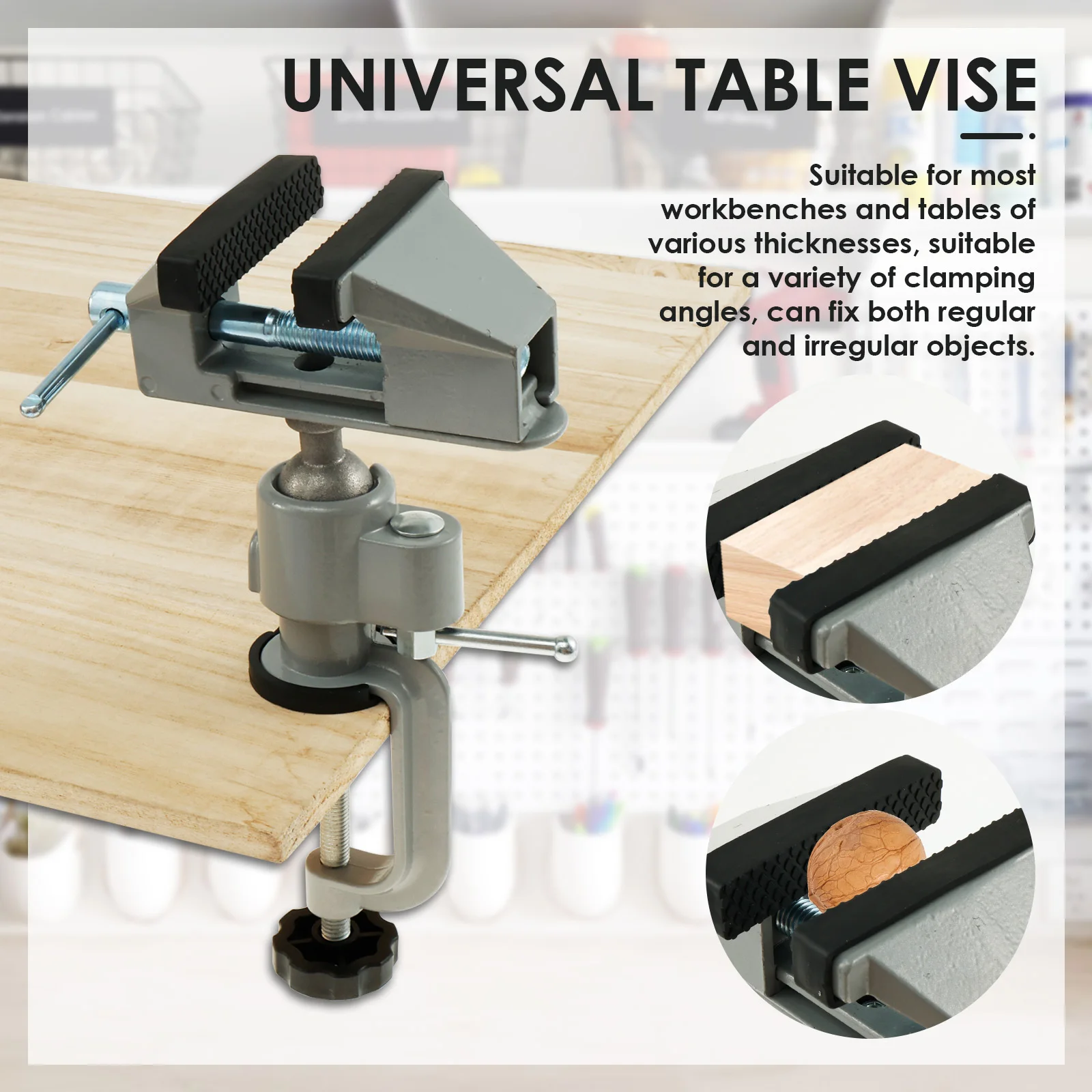 Rotating Clamping Vise, Mini 360° Adjustable Table Vise, 70mm - View #3