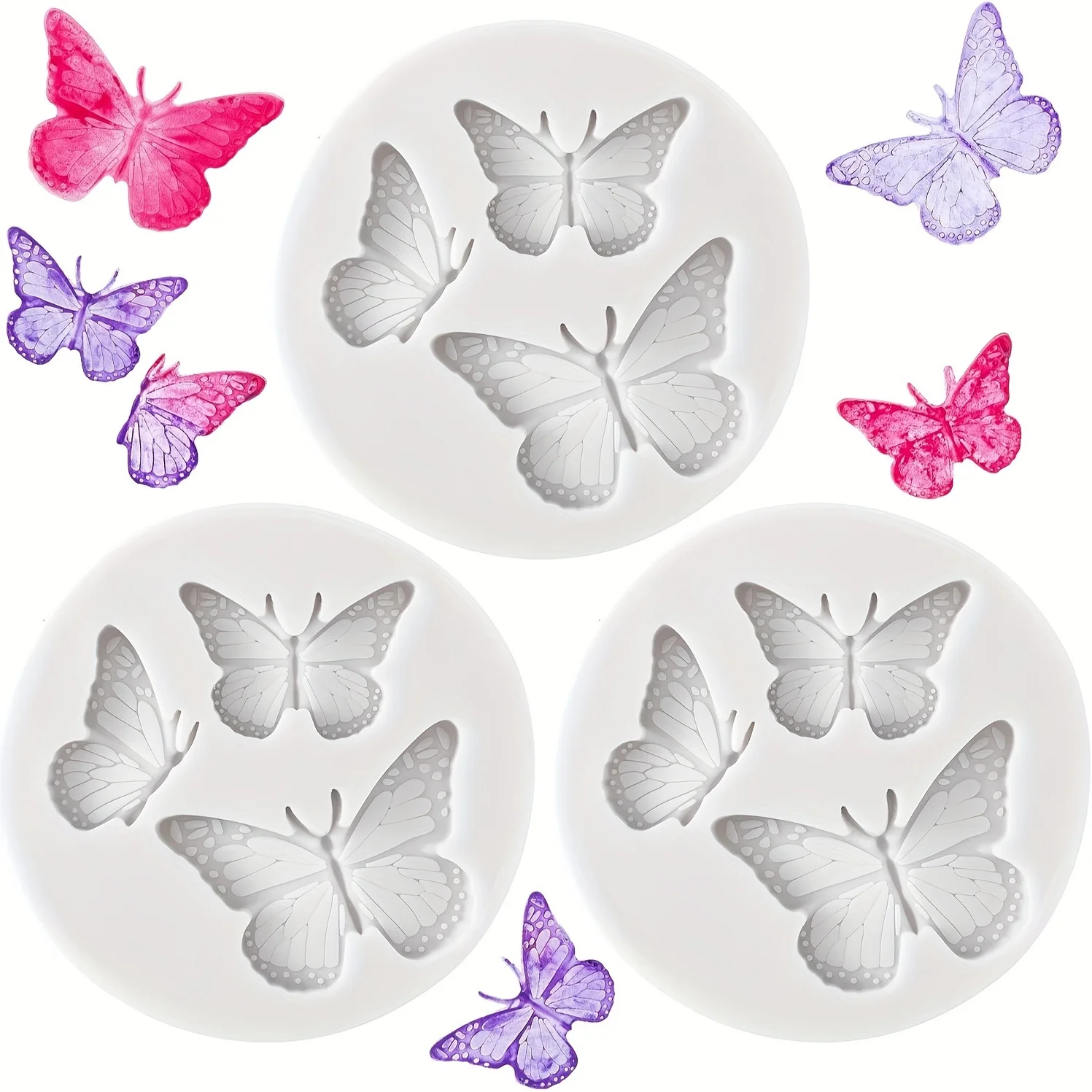 3er-Schmetterlings-Silikonformen für Kerzen, Ton und Harz – Insekten-Thema – Detail 2
