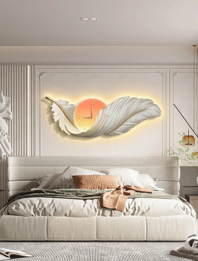 battery operated wall sconce | feather wall decor | battery operated wall clock | feather wallpaper | feather art | feather wall decor