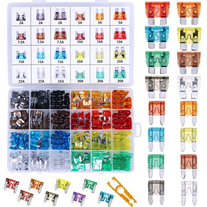 288 Pieces Car Fuses Assortment Kit Blade Fuses Automotive for Marine